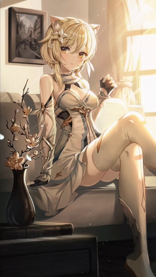 原神猫娘旅行者荧4k