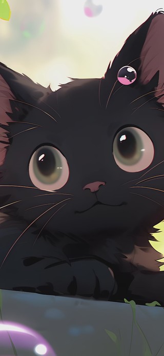 可爱小黑猫