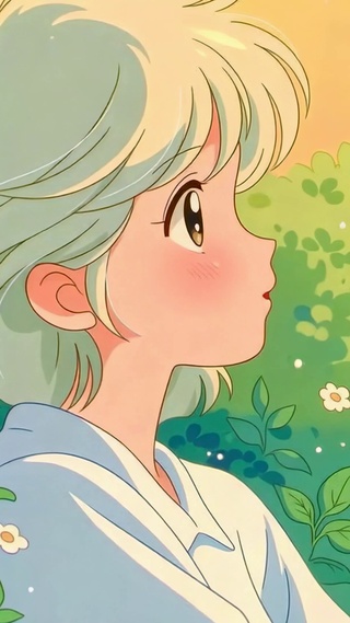 清新林间日系动漫少女