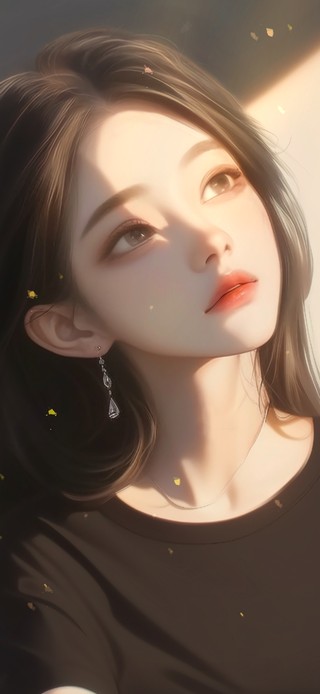 光影中的她