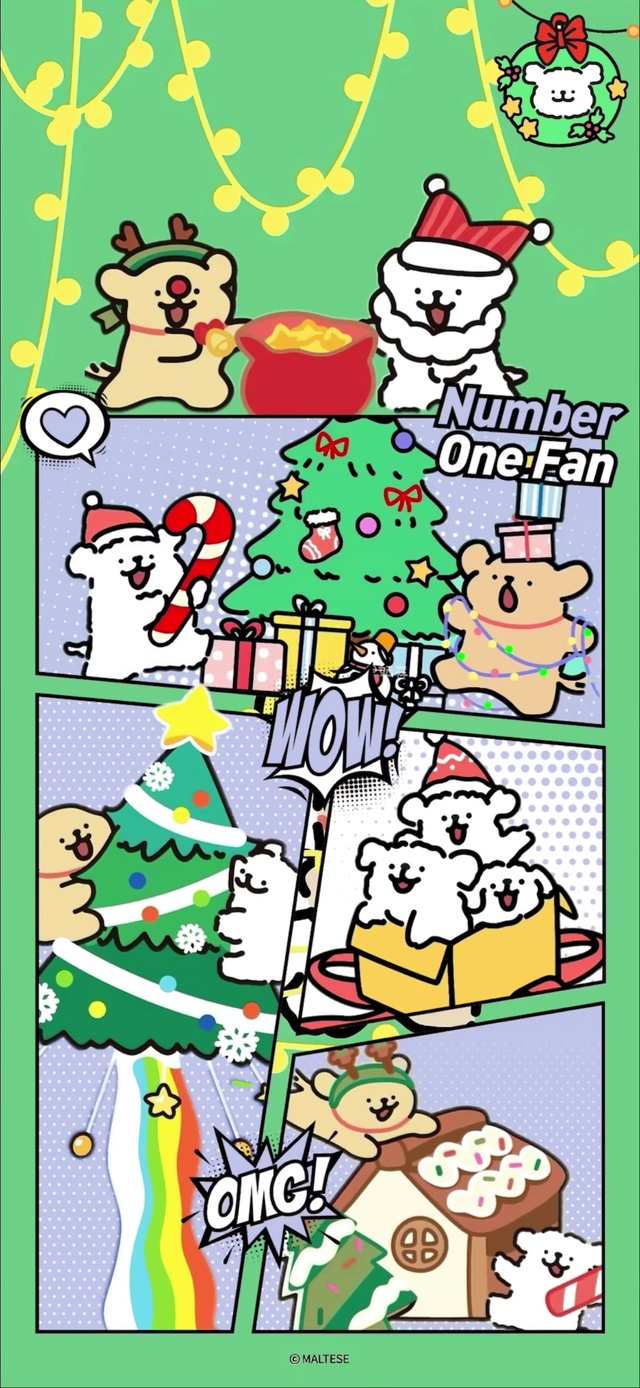 线条小狗圣诞氛围8