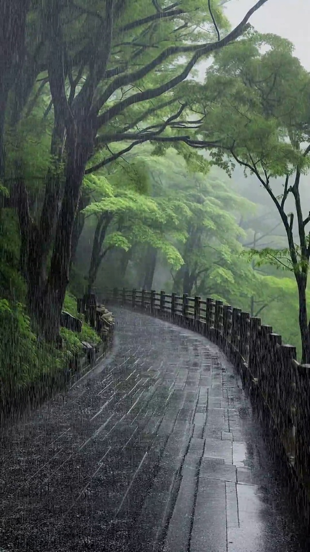 山间细雨