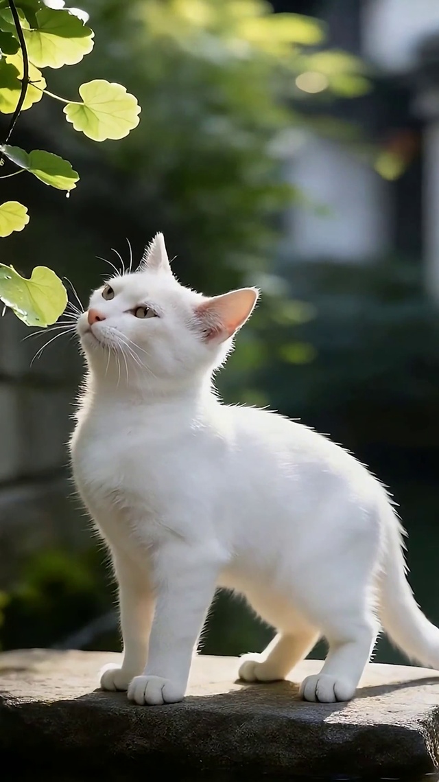 吃叶子猫咪