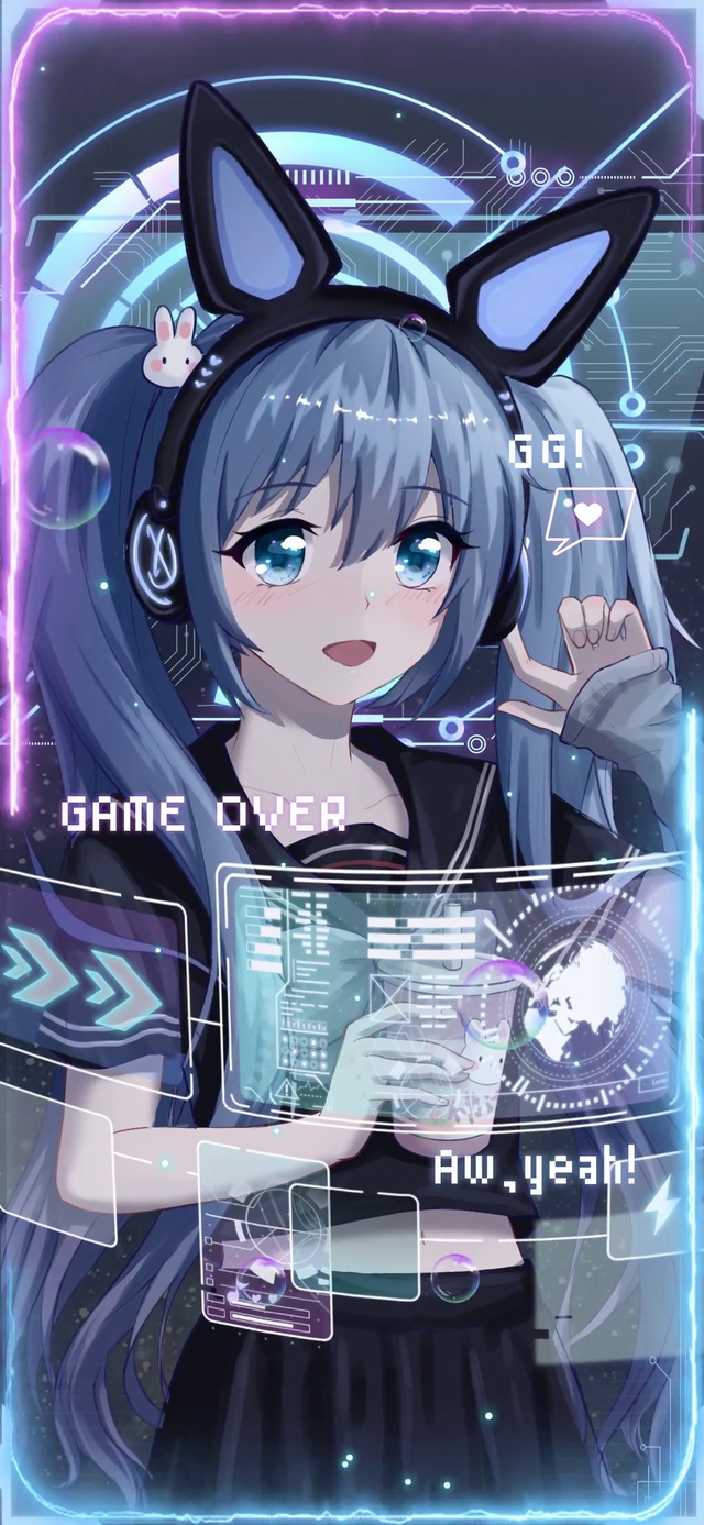 治愈蓝 电竞女孩