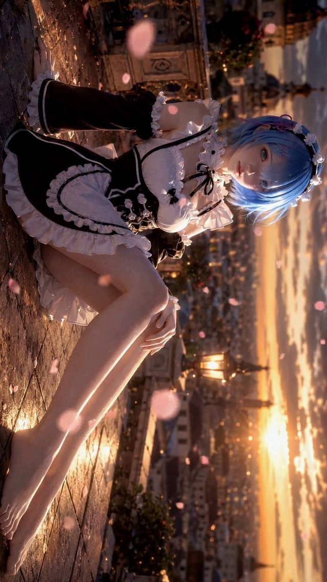 夕阳女仆少女