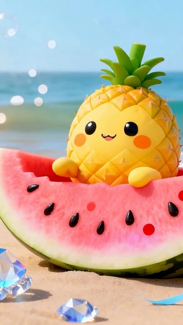 海边西瓜菠萝
