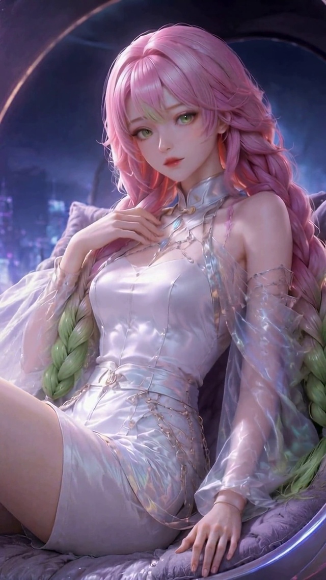 赛博都市粉发美少女