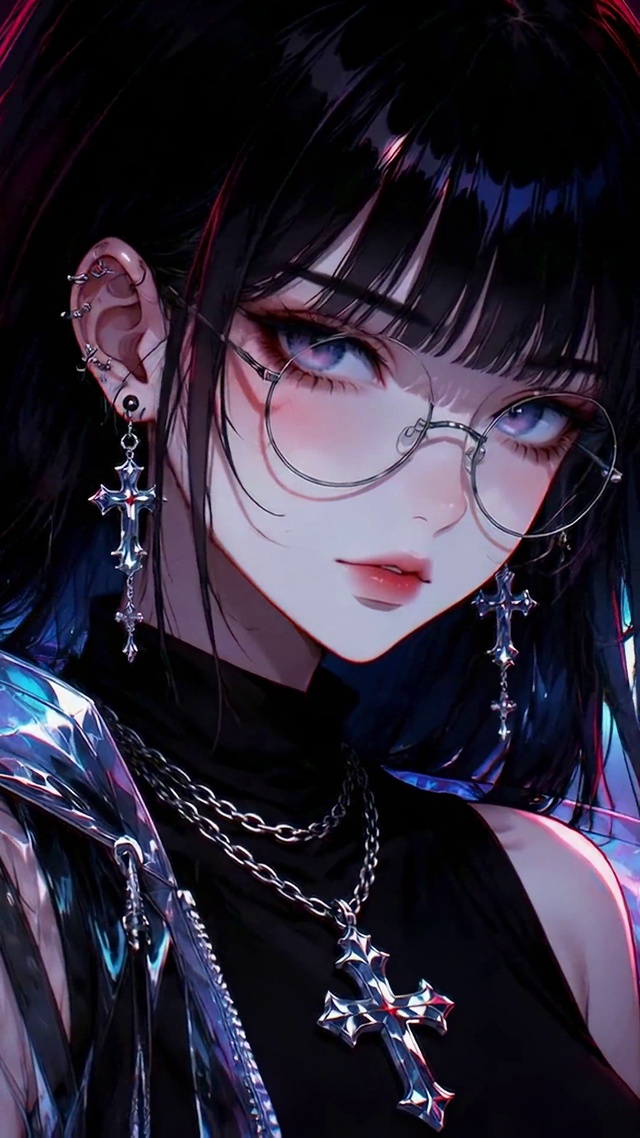 赛博朋克风酷飒二次元美少女