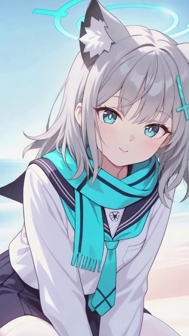 蔚蓝海边美少女