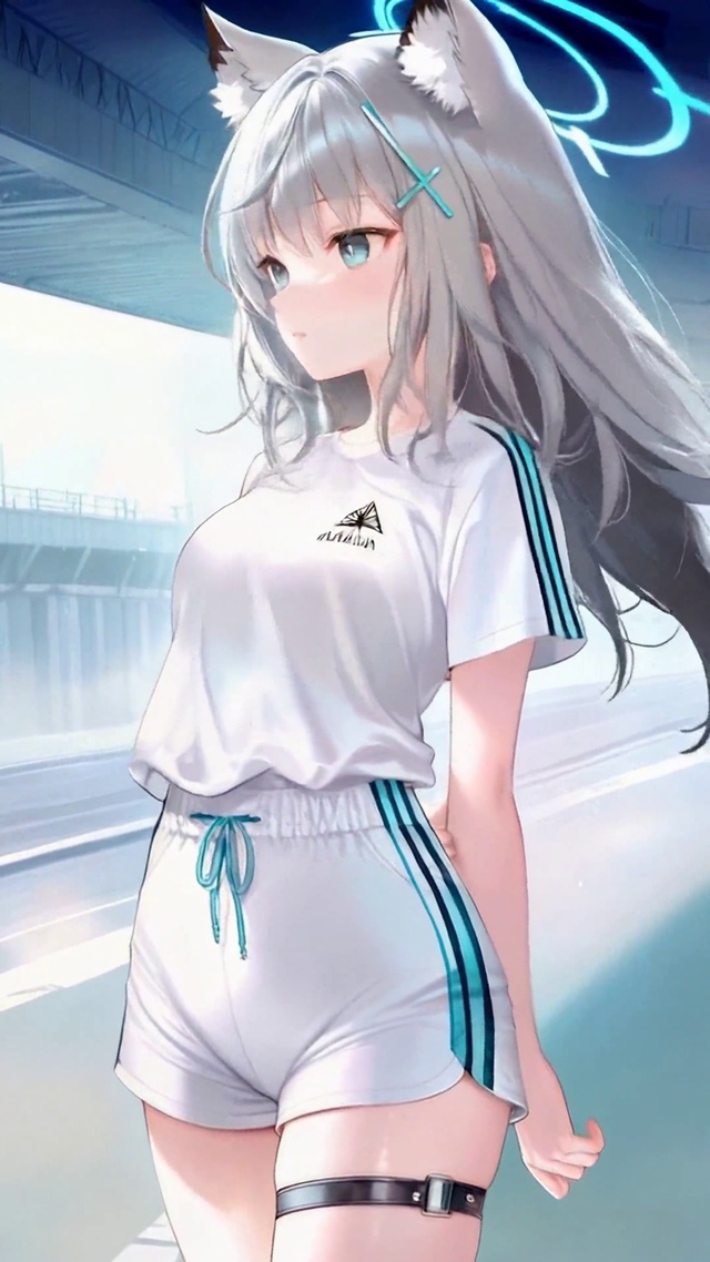 隧道猫耳银发美少女