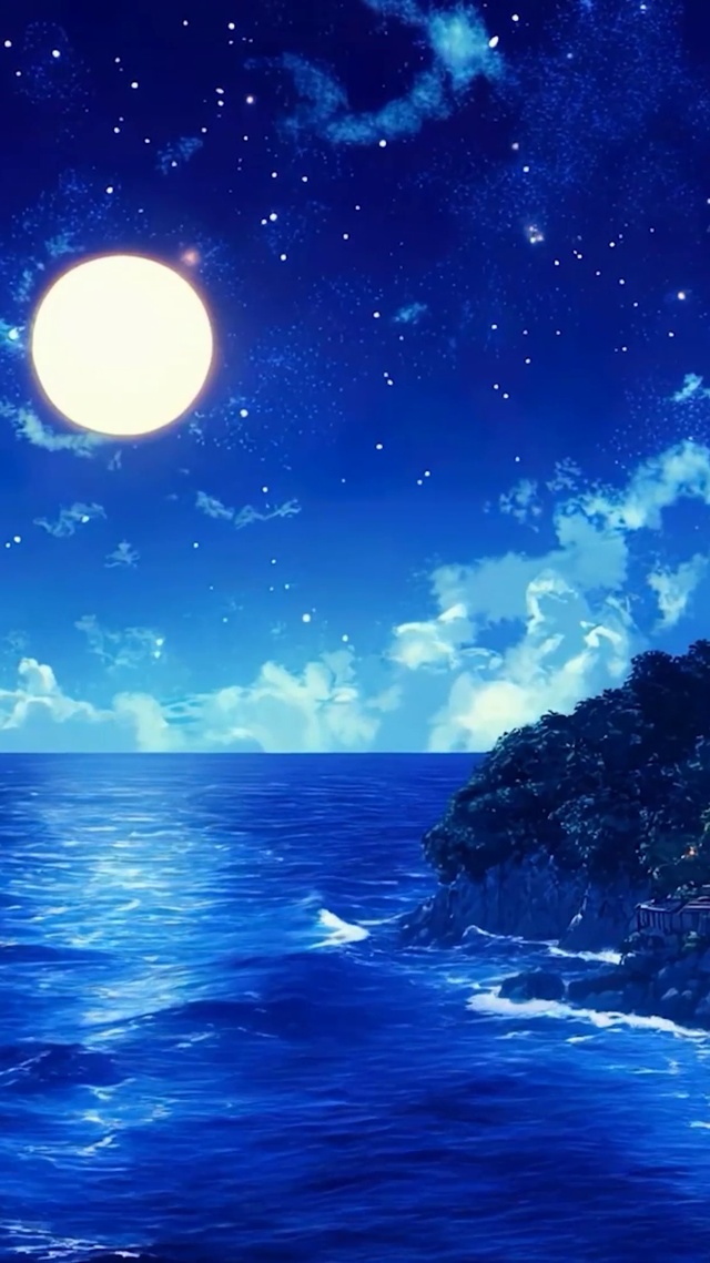 夜景星空树木