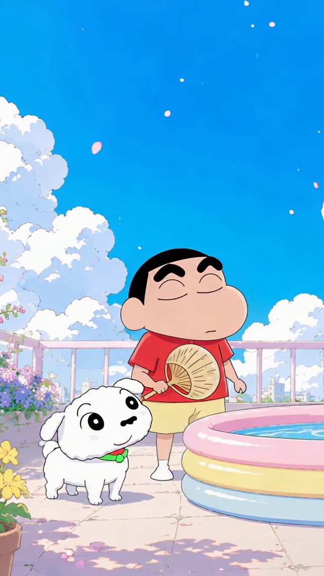 夏日泳池蜡笔小新