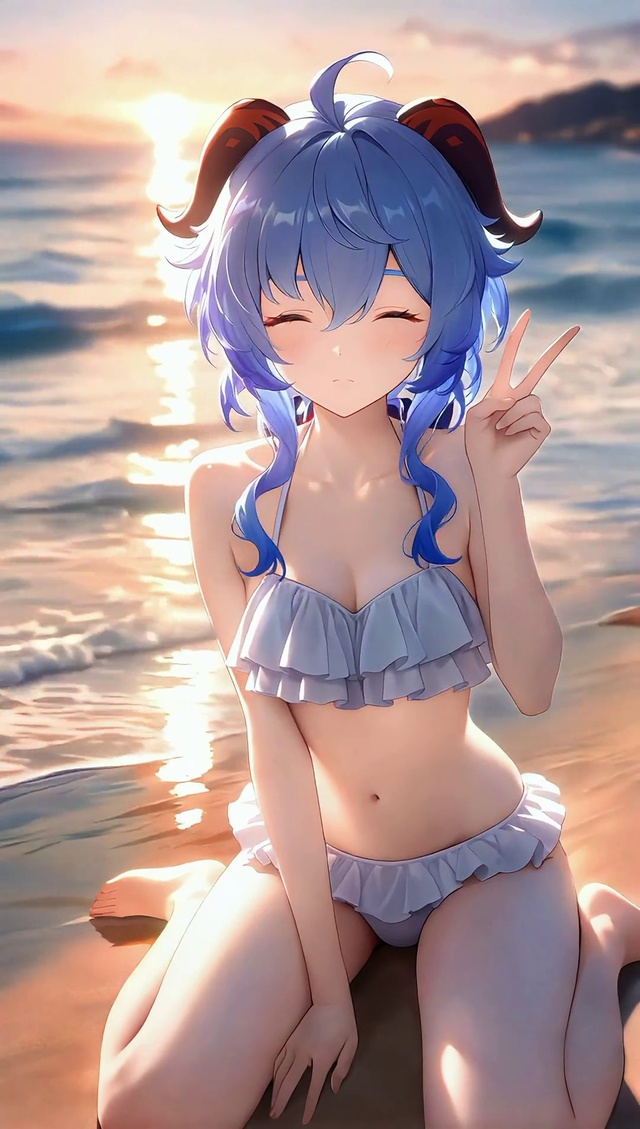 甘雨丨夏日海滩