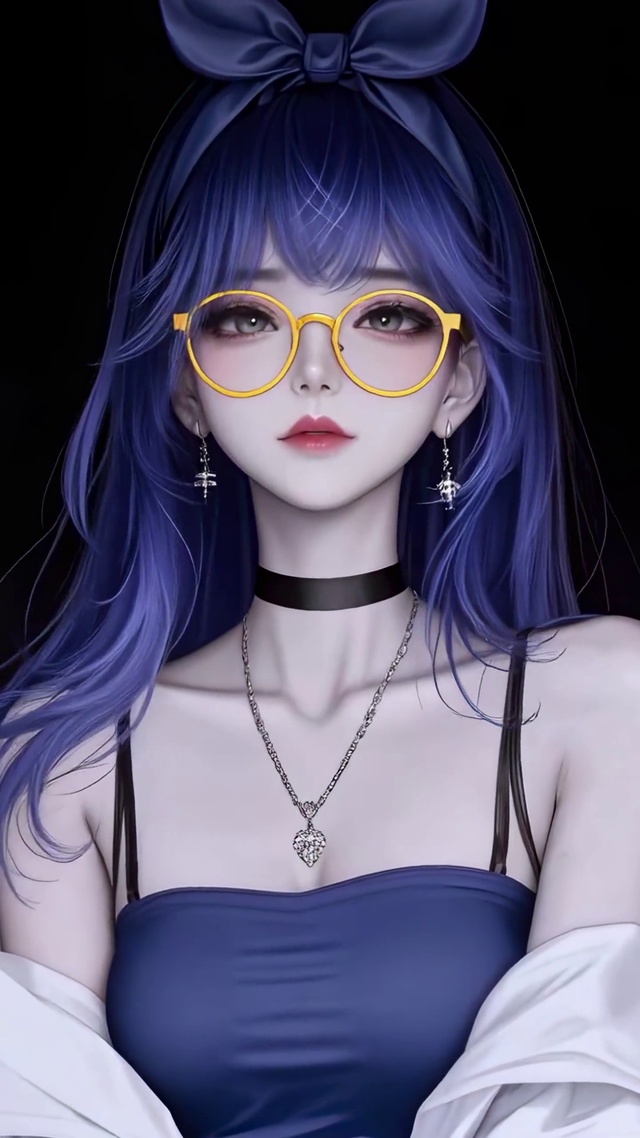 清纯蓝发少女