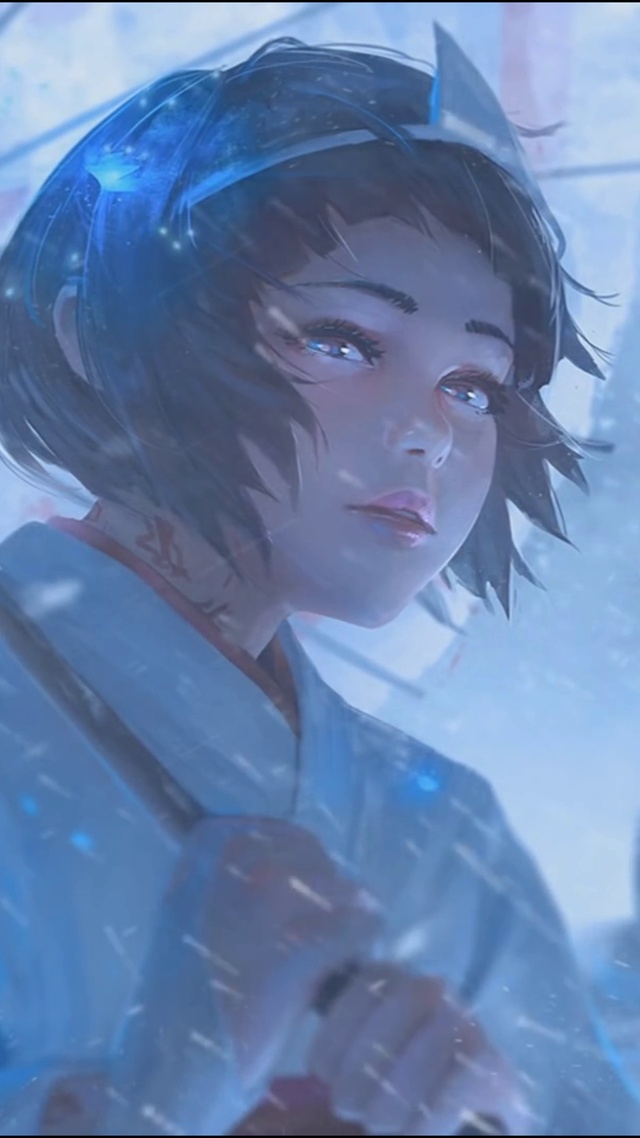 雪中的少女