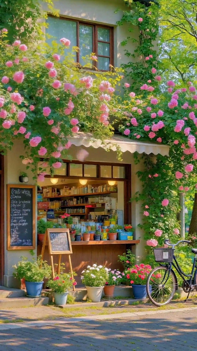 治愈街角蔷薇花小店