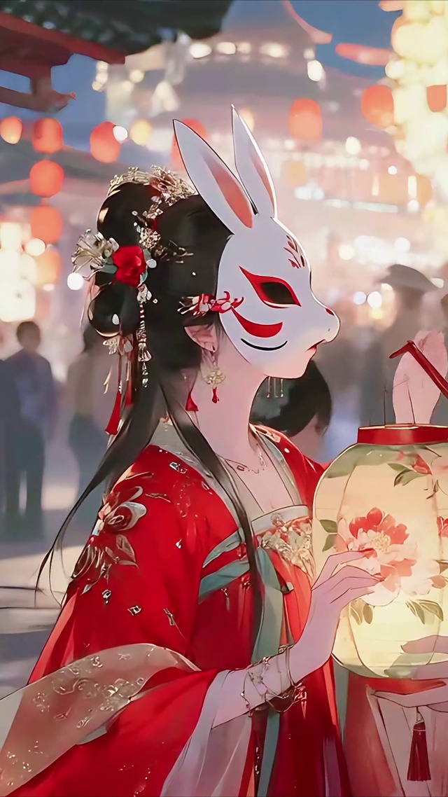 上元节花灯古风情侣