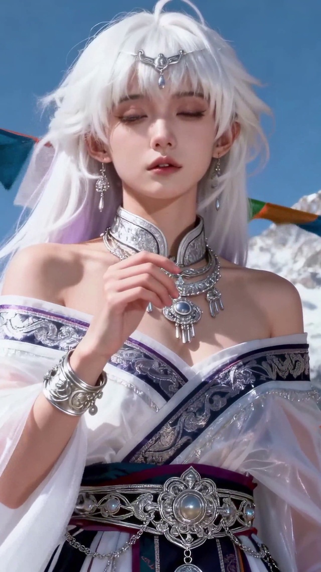 雪山紫发仙女