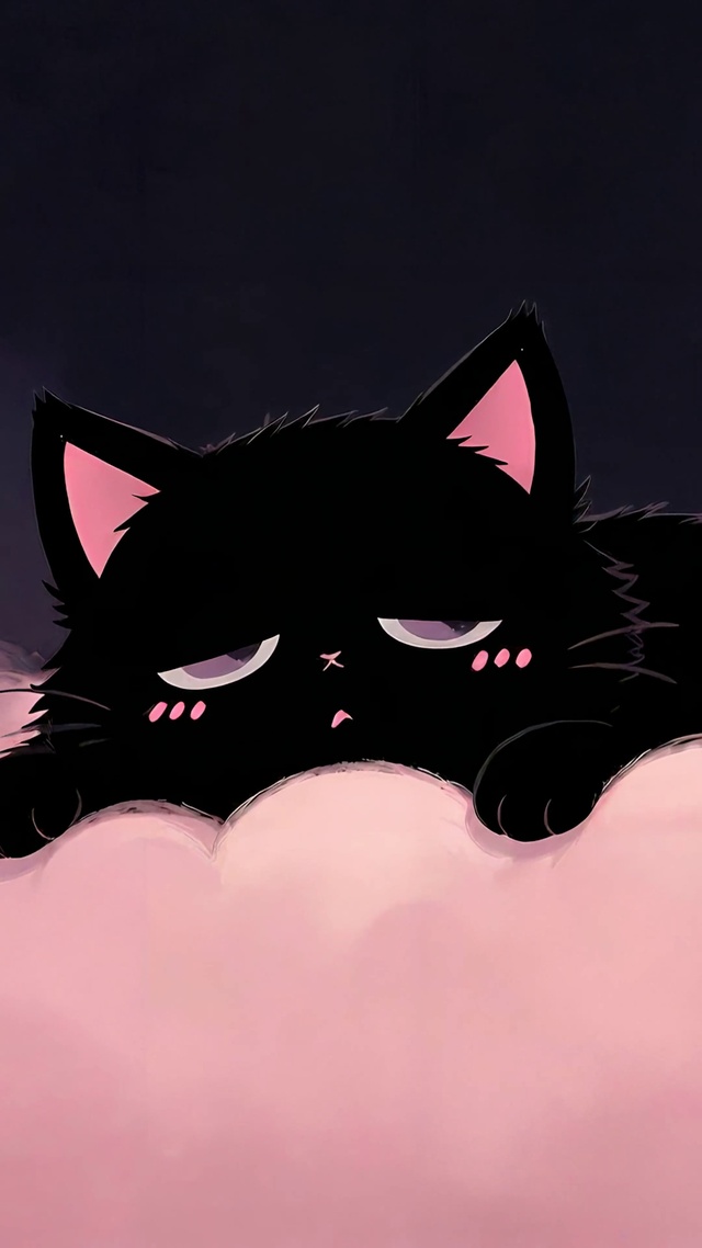 云上慵懒小黑猫