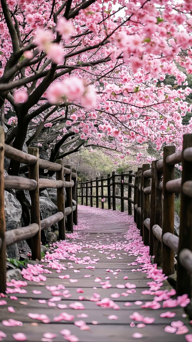 浪漫的樱花栈道