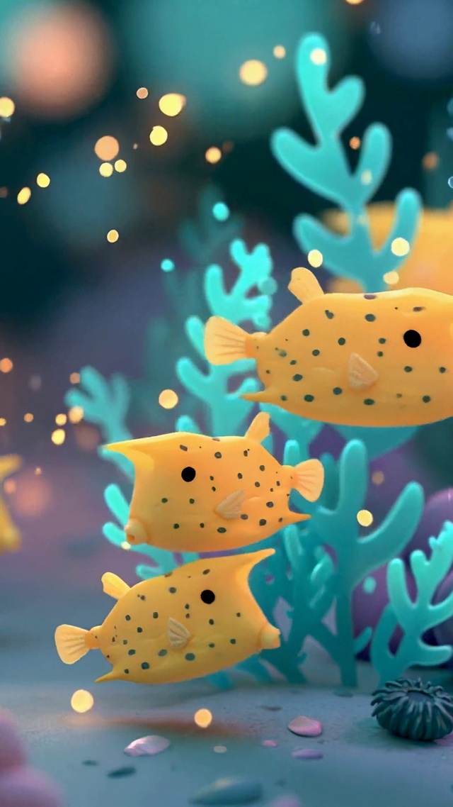 3D梦幻海底治愈可爱小鱼