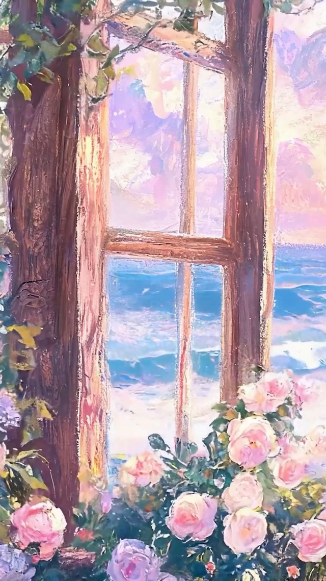 油画海景