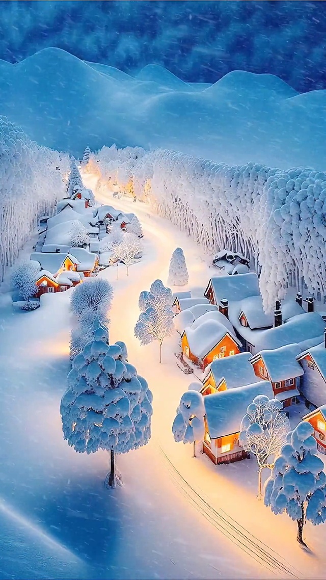 雪中小镇