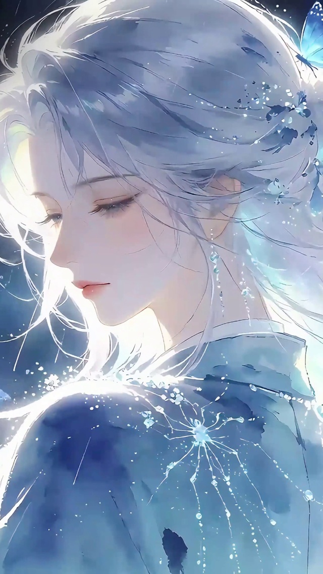 唯美梦幻侧颜动漫少女