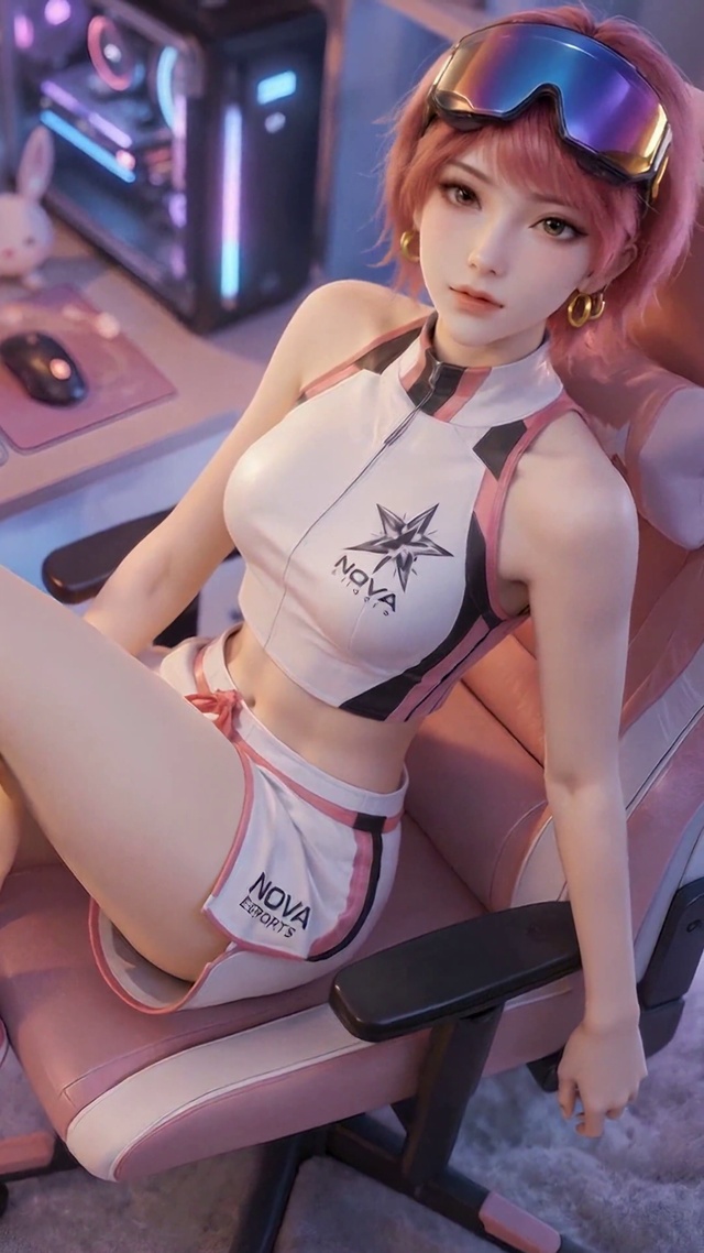 粉色电竞房甜酷美少女