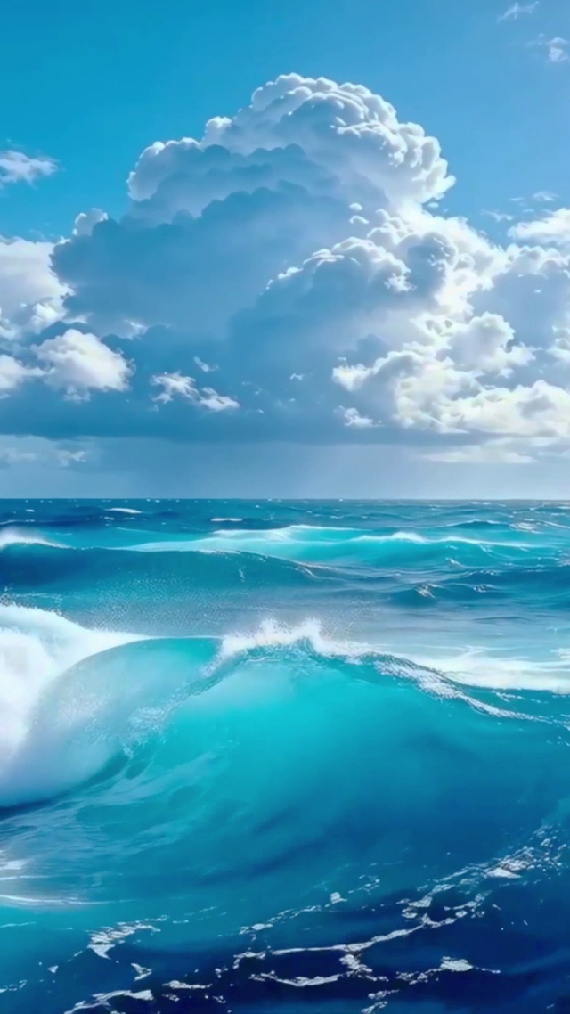 唯美蓝天大海4K