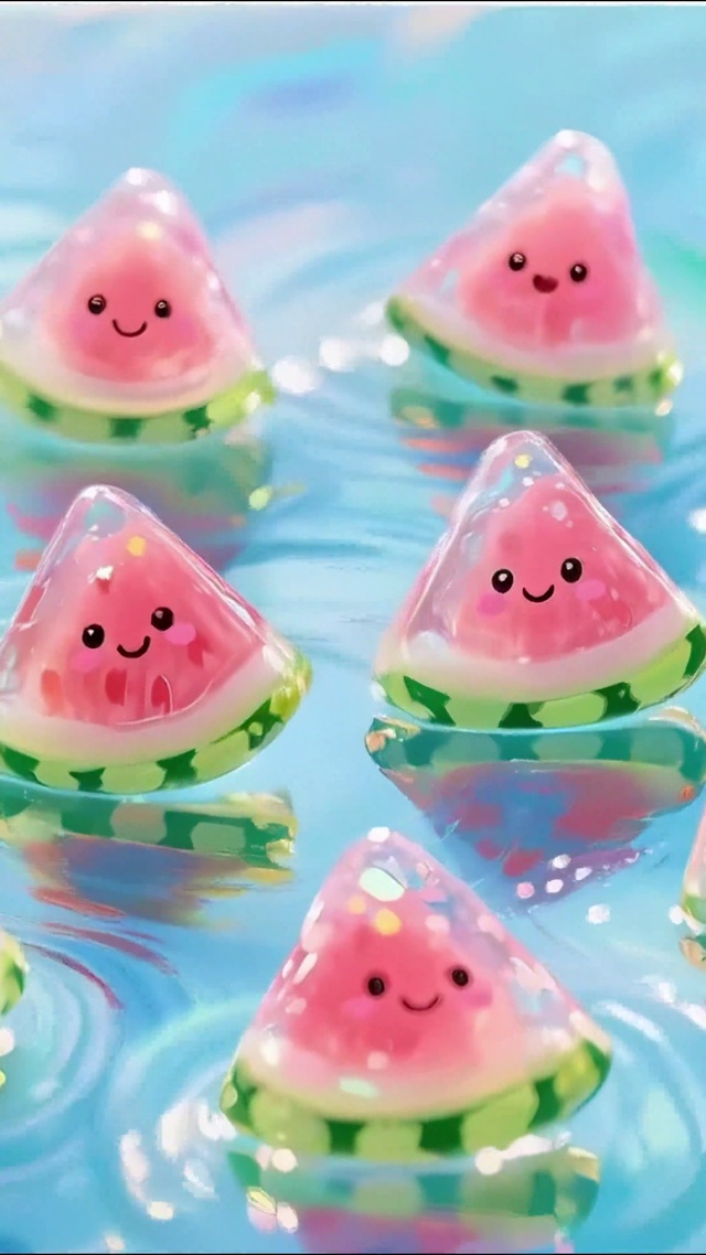 清凉感漂浮西瓜