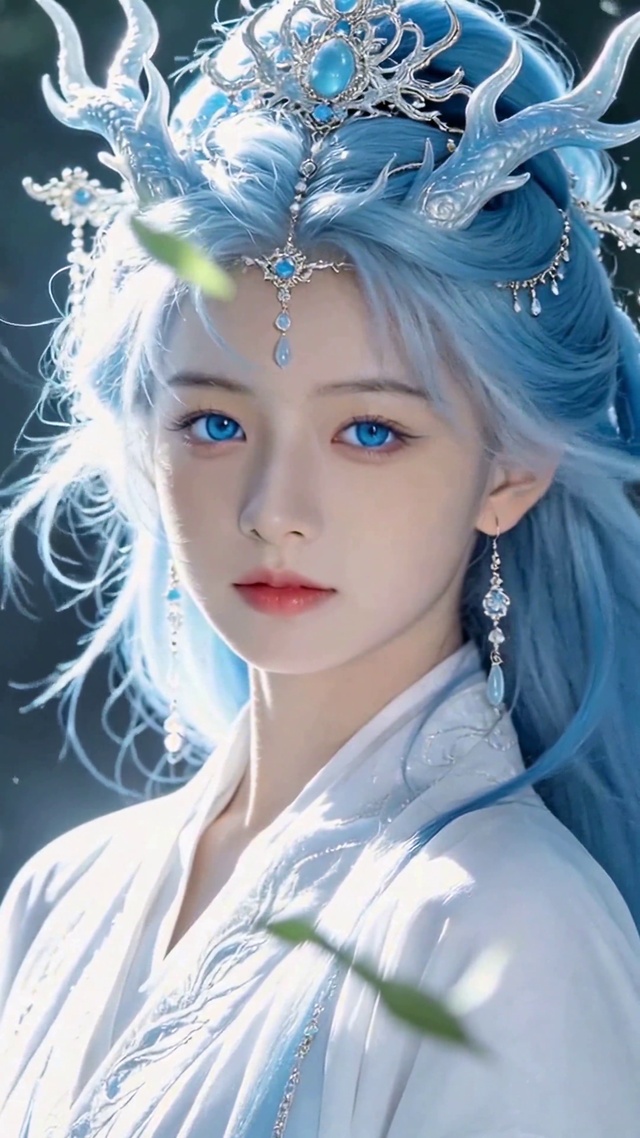 林间蓝发古风仙气美女
