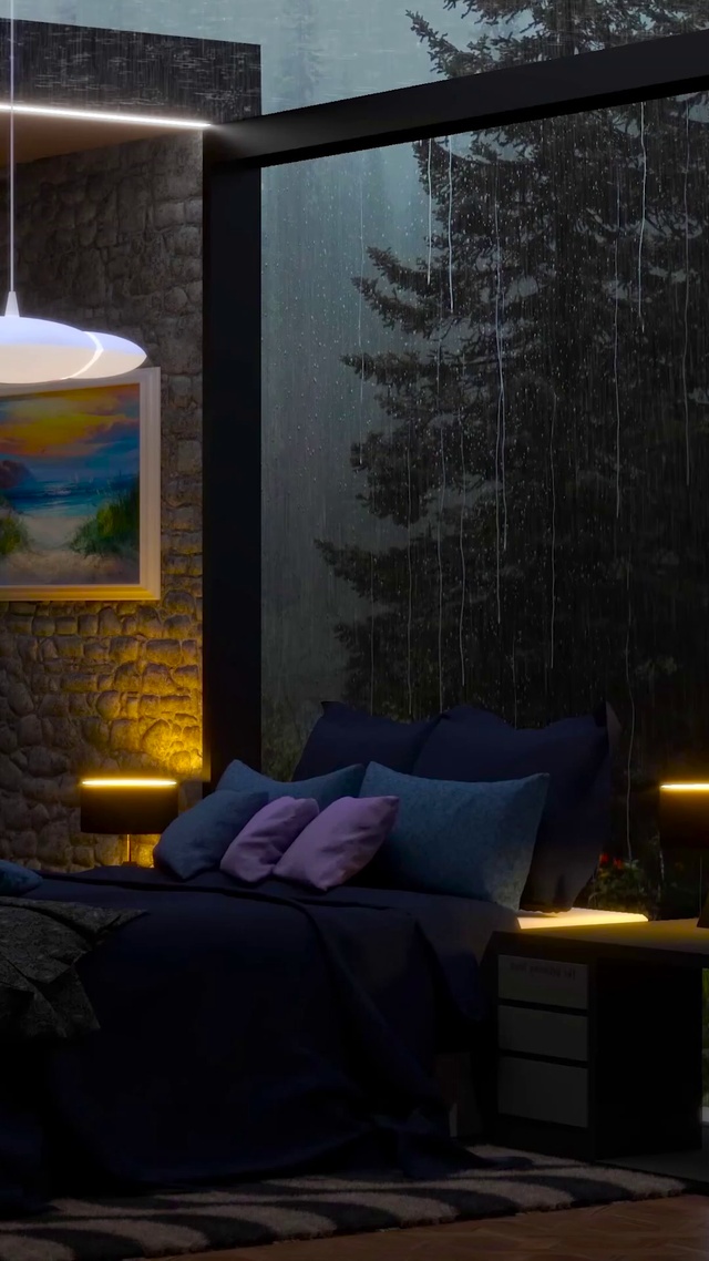 森林别墅卧室细雨