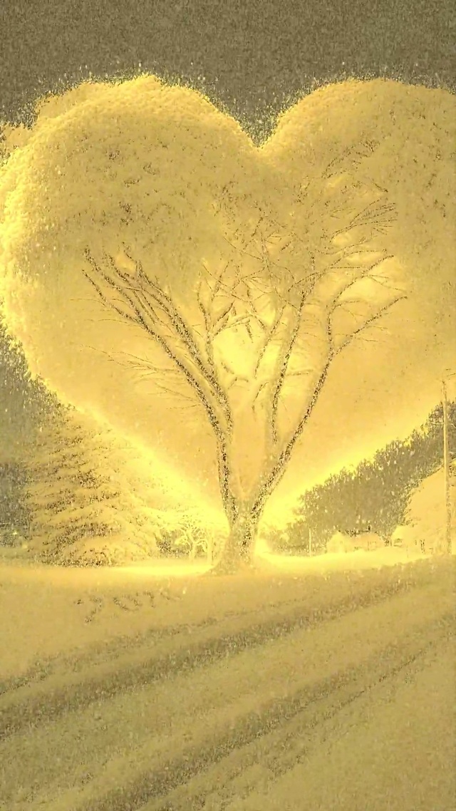 爱心树 氛围雪景