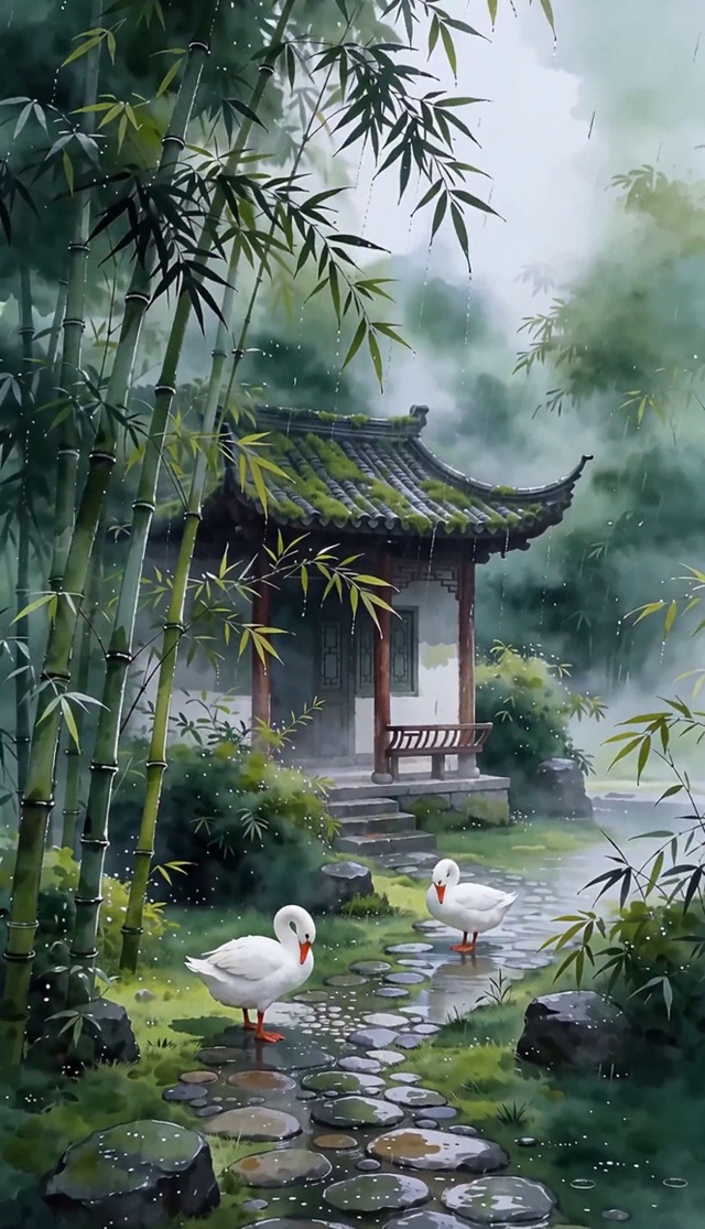 雨竹林院晨景