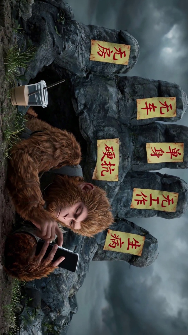 当代打工人黑悟空趣味壁纸