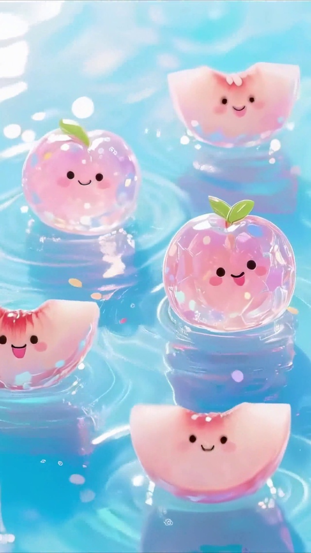 清凉漂浮水蜜桃