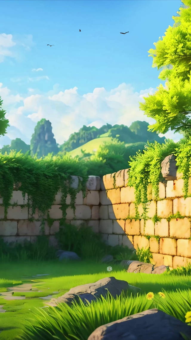 绿色护眼山谷遗迹