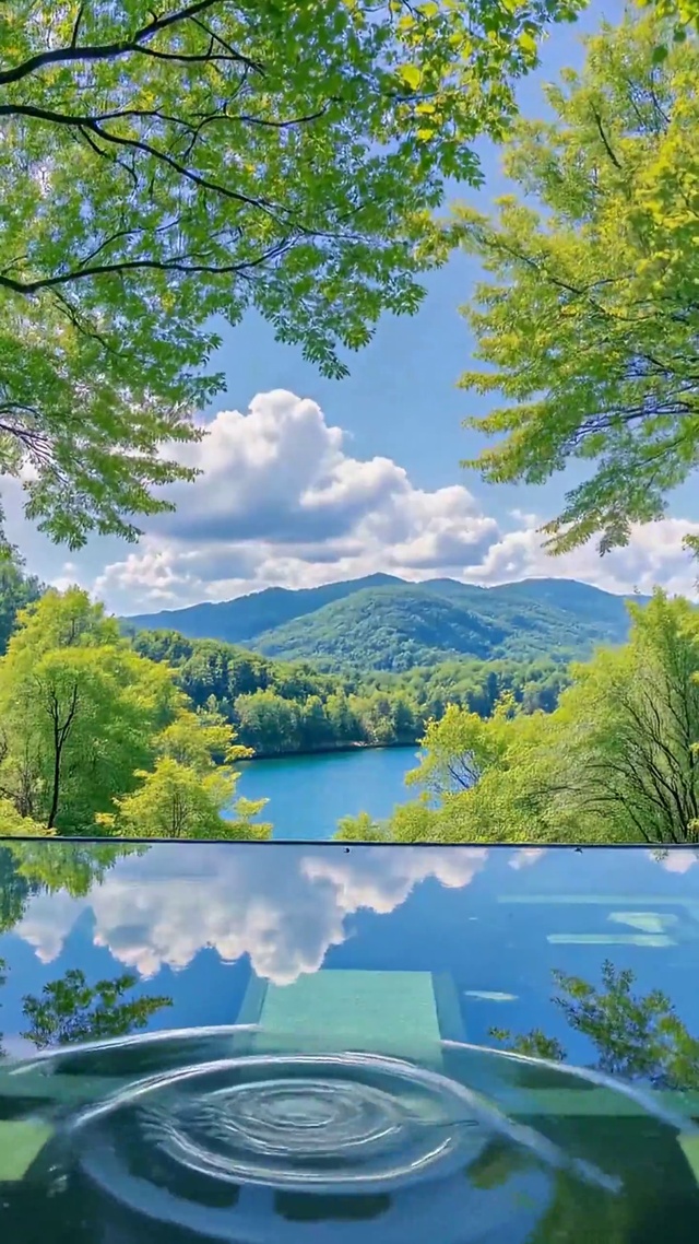 林间森湖治愈自然风景
