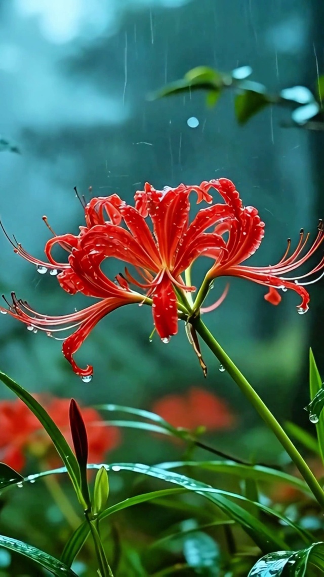 护眼彼岸花小雨4K