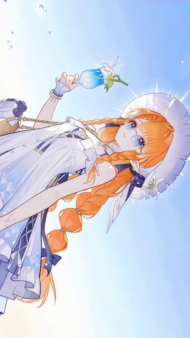 蓝天之下的橙发少女西格莉卡