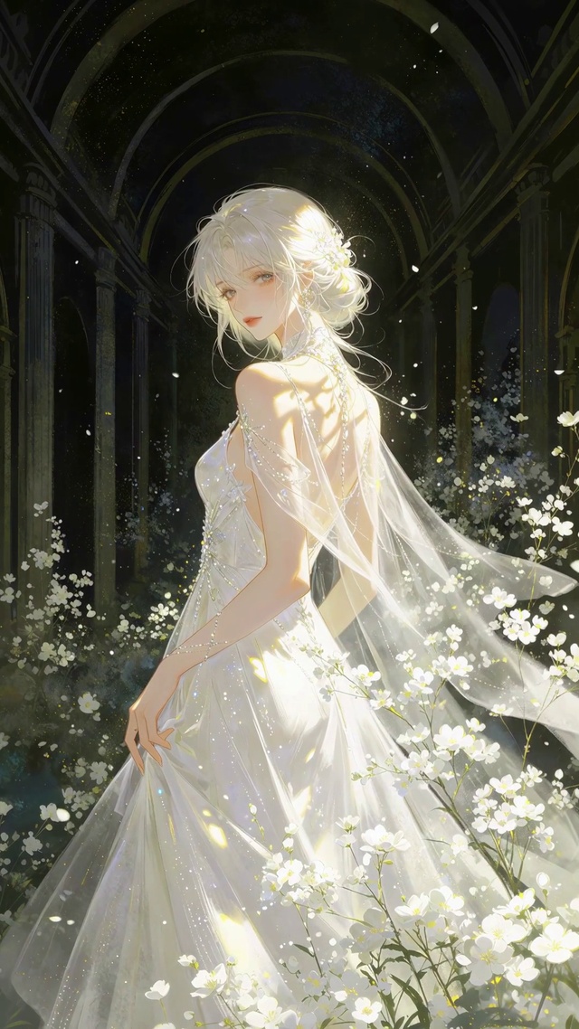 花海白纱美女
