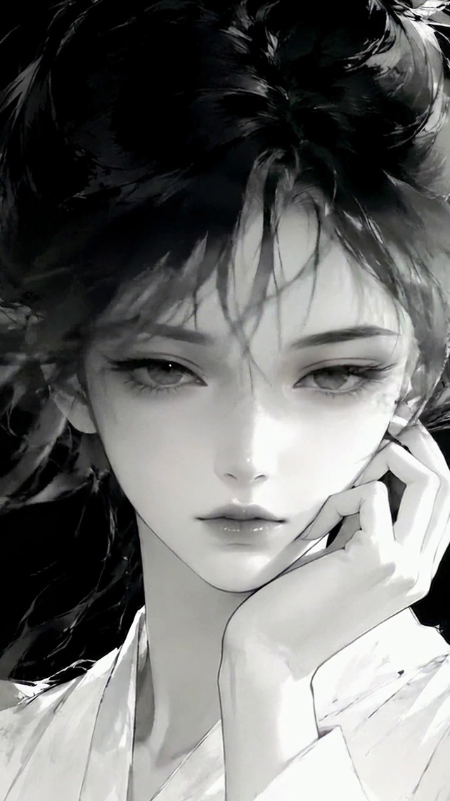 水墨暗黑风二次元美少女