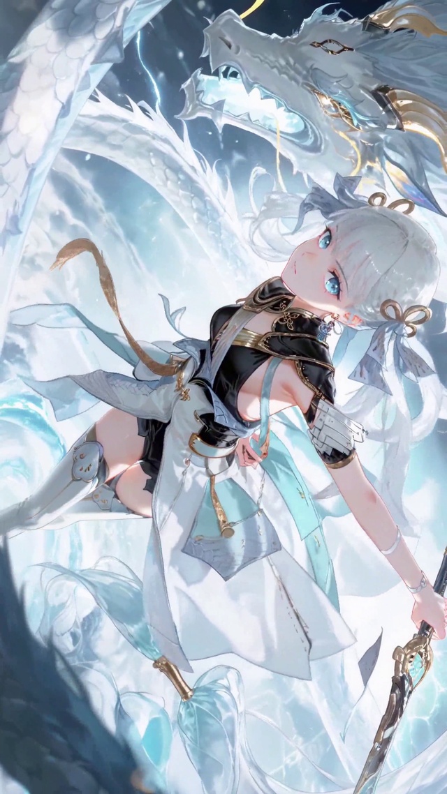 白发冰龙美少女