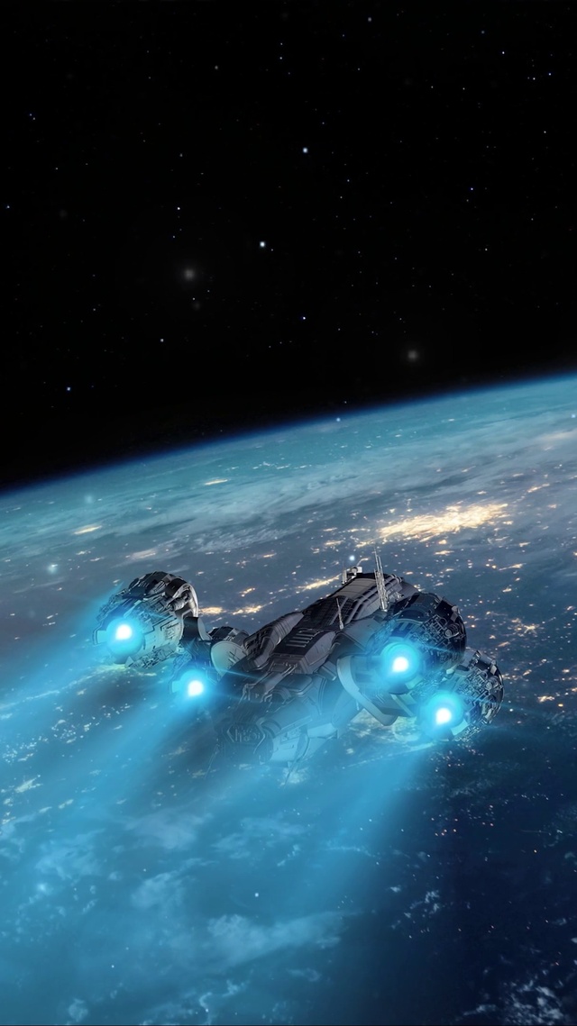 宇宙飞船遨游太空