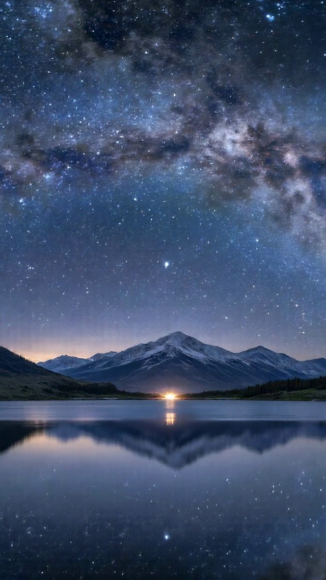 银河星空山湖