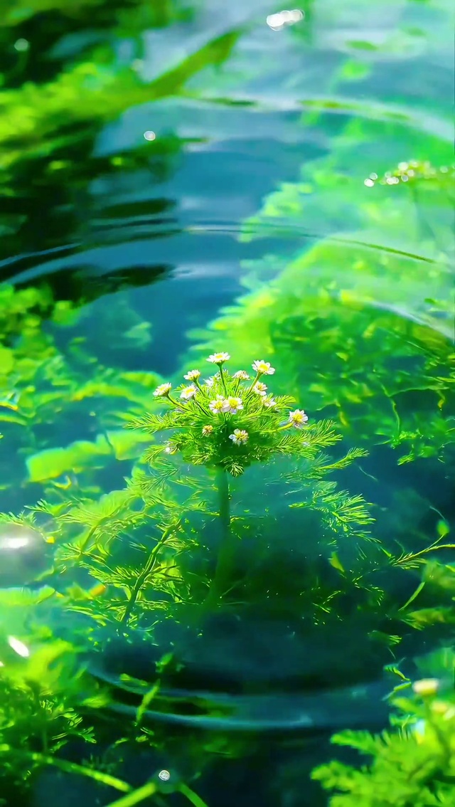 4K高清自然水草绿