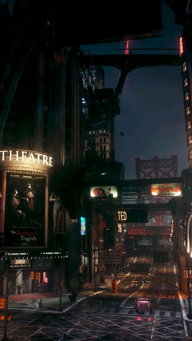 雨天夜晚哥谭市