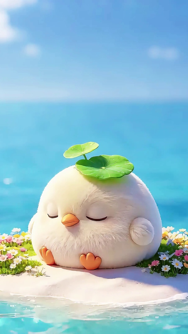 海滩的萌鸡