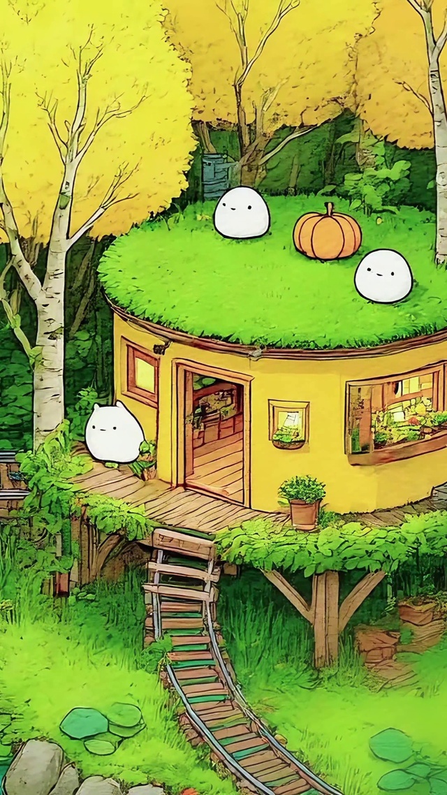 小白秋天丰收的仓库